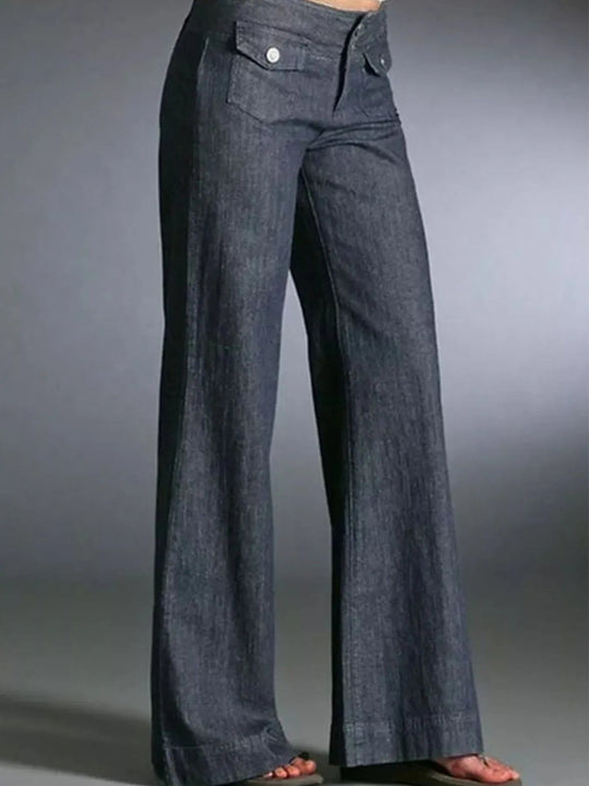 Full Size High - Waisted Wide - Leg Wash Jeans Plus Size - Absolute Discounts