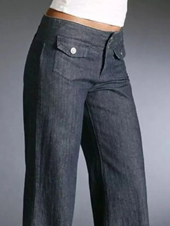 Full Size High - Waisted Wide - Leg Wash Jeans Plus Size - Absolute Discounts