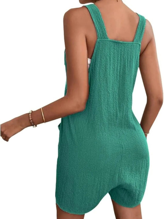 Full Size Knot Strap Romper with Pockets Plus Size - Absolute Discounts