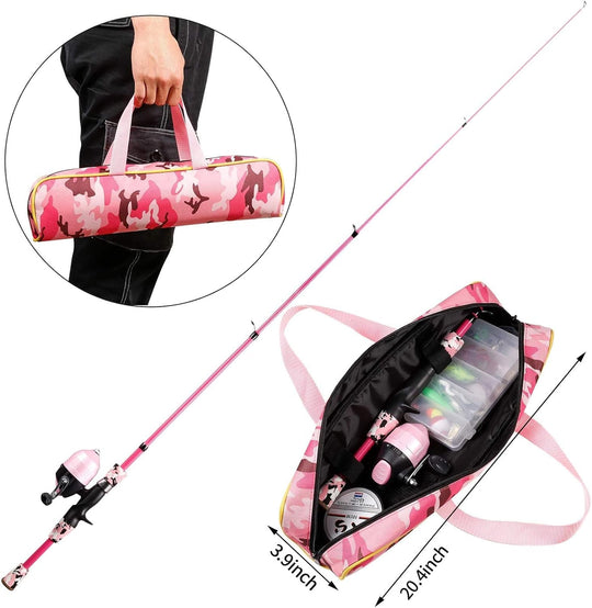 Kids Fishing Pole - Telescopic Fishing Rod and Reel Combo Kit - Fishing Gear, Fishing Lures, Carry on Bag, 70 Set Fully Fishing Equipment - for Boys, Girls, Youth - Absolute Discounts