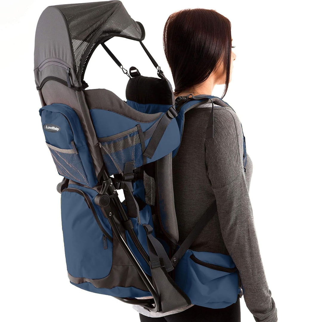 Hiking Baby Carrier Backpack - Comfortable Toddler/Baby Backpack Carrier System with Diaper Change Pad, Insulated Pocket + Rain and Sun Hood to Protect Your Child - Absolute Discounts
