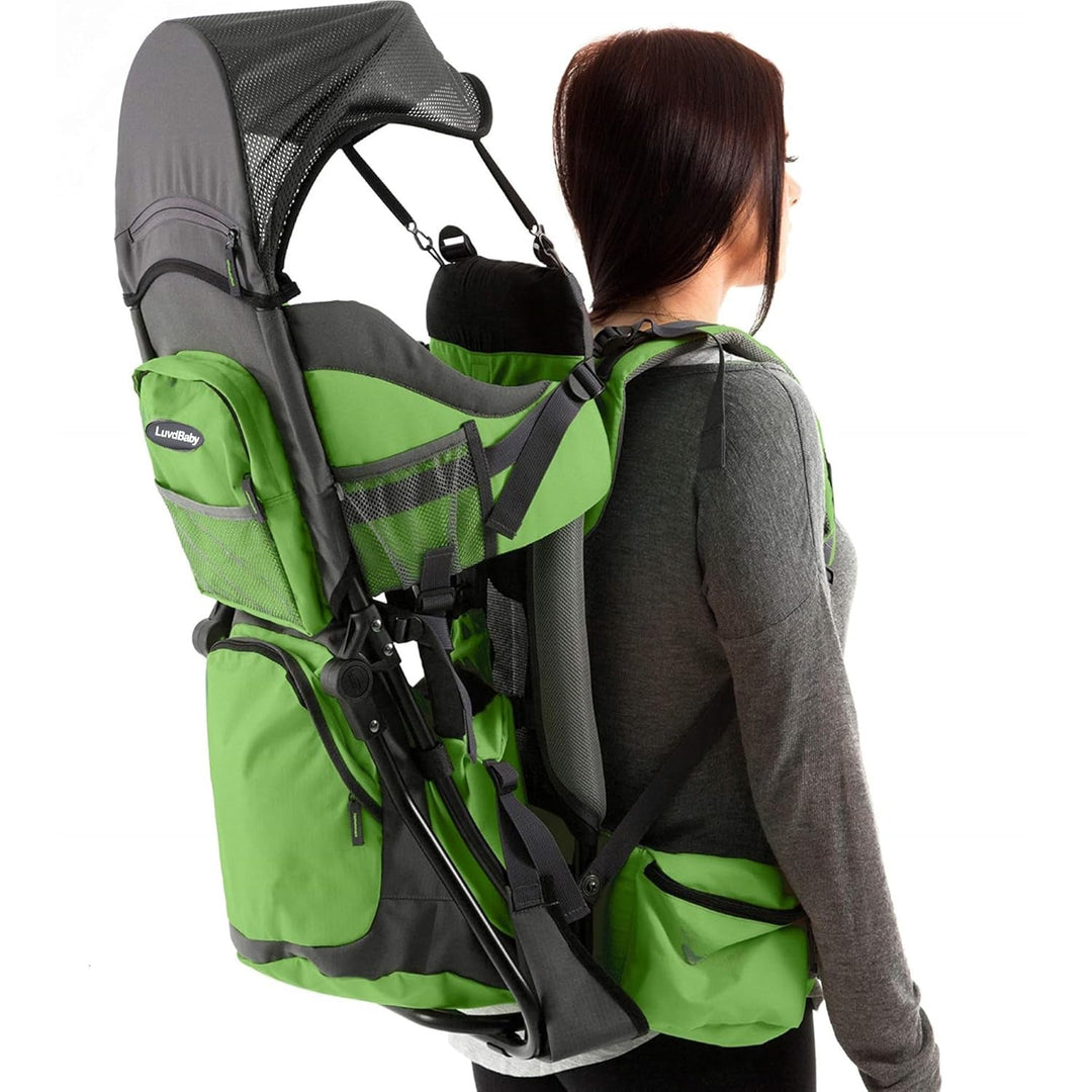 Hiking Baby Carrier Backpack - Comfortable Toddler/Baby Backpack Carrier System with Diaper Change Pad, Insulated Pocket + Rain and Sun Hood to Protect Your Child - Absolute Discounts