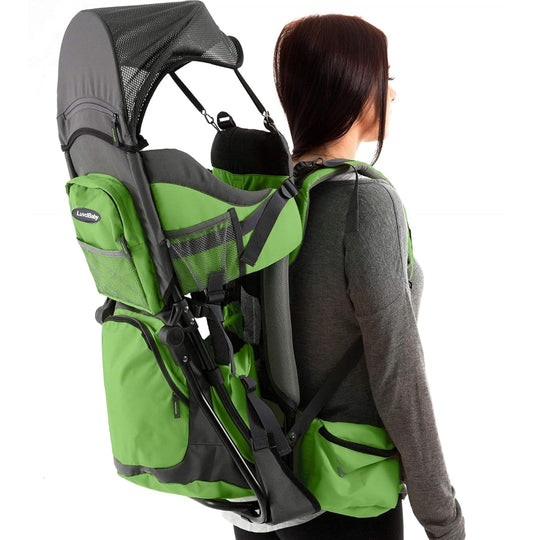 Hiking Baby Carrier Backpack - Comfortable Toddler/Baby Backpack Carrier System with Diaper Change Pad, Insulated Pocket + Rain and Sun Hood to Protect Your Child - Absolute Discounts
