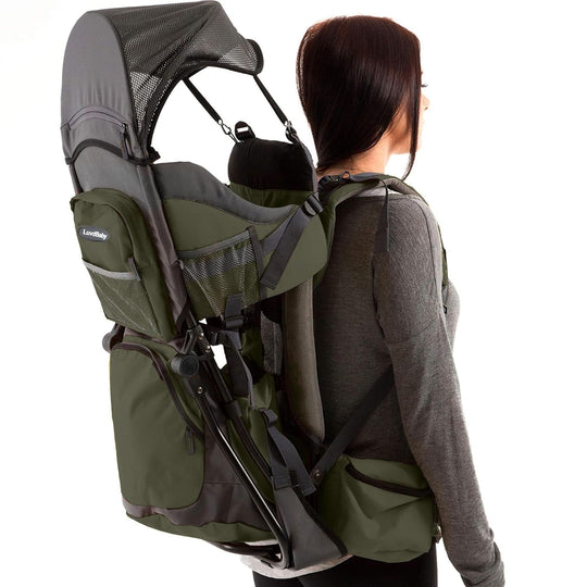 Hiking Baby Carrier Backpack - Comfortable Toddler/Baby Backpack Carrier System with Diaper Change Pad, Insulated Pocket + Rain and Sun Hood to Protect Your Child - Absolute Discounts