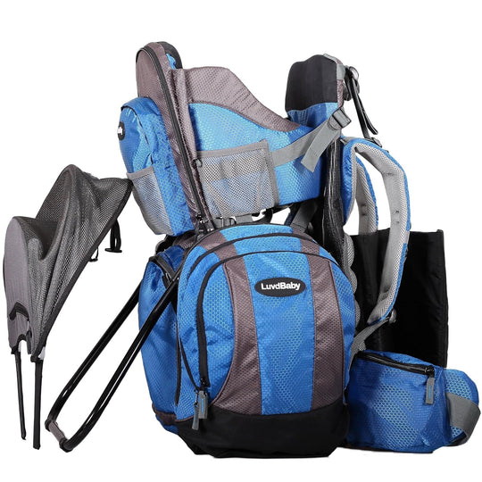 Hiking Baby Carrier Backpack - Comfortable Toddler/Baby Backpack Carrier System with Diaper Change Pad, Insulated Pocket + Rain and Sun Hood to Protect Your Child - Absolute Discounts