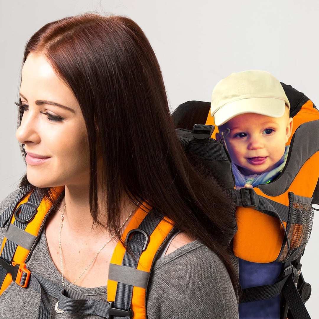 Hiking Baby Carrier Backpack - Comfortable Toddler/Baby Backpack Carrier System with Diaper Change Pad, Insulated Pocket + Rain and Sun Hood to Protect Your Child - Absolute Discounts