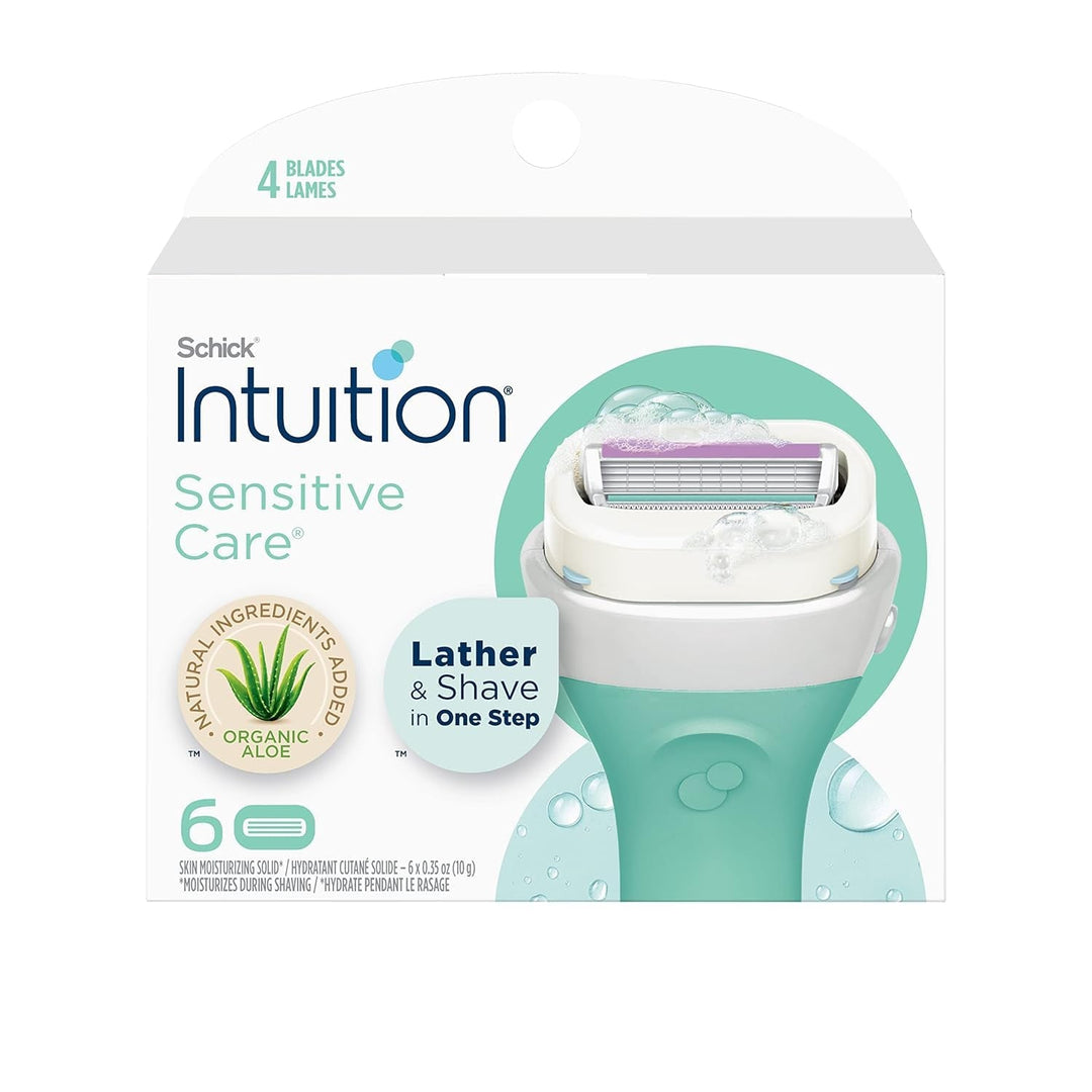 INTUITION Schick Refill, Razors for Women Sensitive Skin | Intuition Razor Blades Refill with Organic Aloe, Razor Refills , 6 Count (Pack of 1) - Absolute Discounts