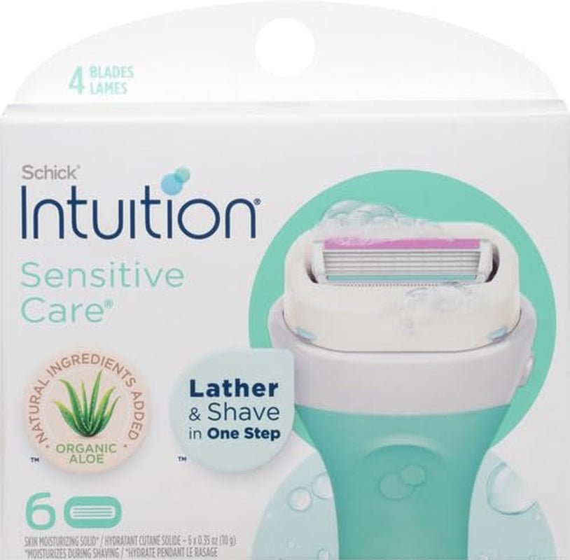 INTUITION Schick Refill, Razors for Women Sensitive Skin | Intuition Razor Blades Refill with Organic Aloe, Razor Refills , 6 Count (Pack of 1) - Absolute Discounts