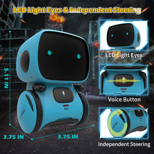 Kaekid Robots for Kids, Interactive Smart Robotic with Touch Sensor, Voice Control, Speech Recognition, Singing, Dancing, Repeating and Recording, Robot Toy for 3 4 5 6 7 8 Year Old Boys Girls - Absolute Discounts