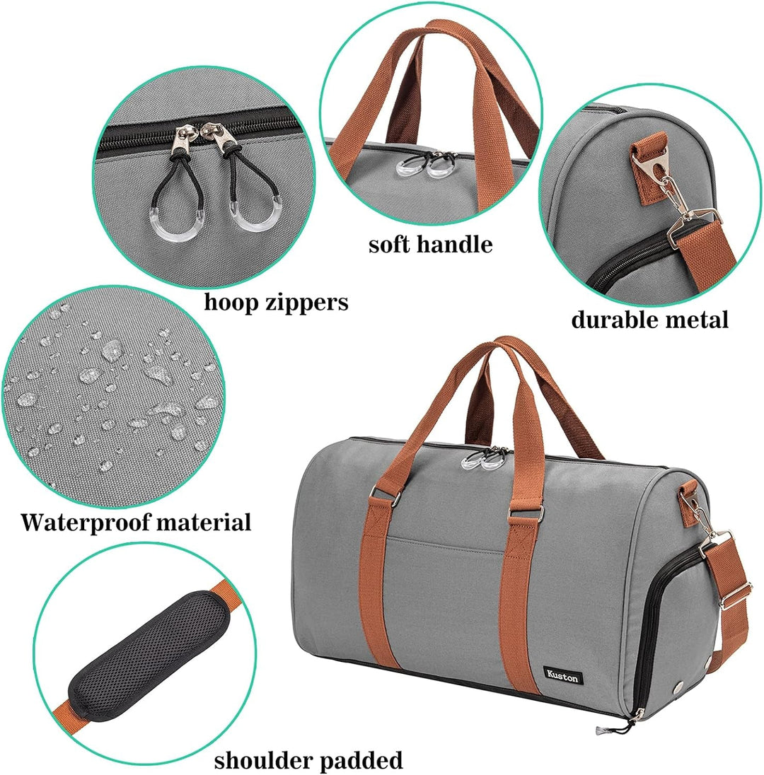 Kuston Sports Gym Bag with Shoe Compartment&Wet Pocket,Travel Duffel Bag,Weekend Bag,Workout Bag Suitable for Men and Women - Absolute Discounts