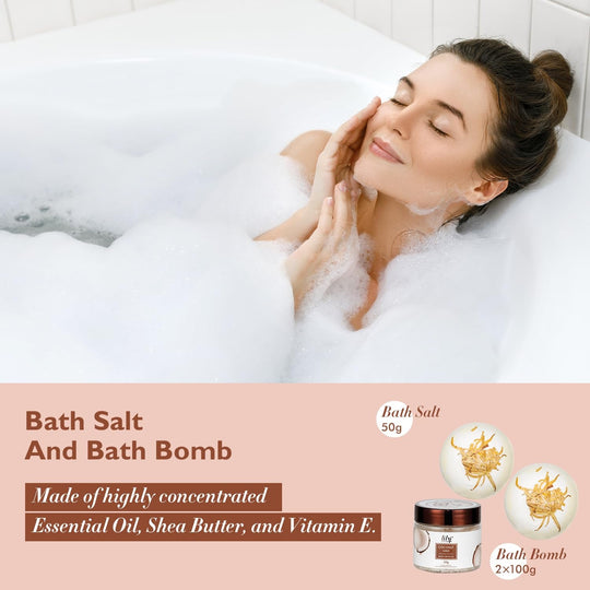 18Pcs Bath and Body Gift Basket Set for Women Mom - Coconut Vanilla Spa Gift Basket Luxury Bath & Body Set | Relaxing Self Care Pampering Gifts for Her, Birthday, Christmas, Mothers Day Gift Baskets - Absolute Discounts