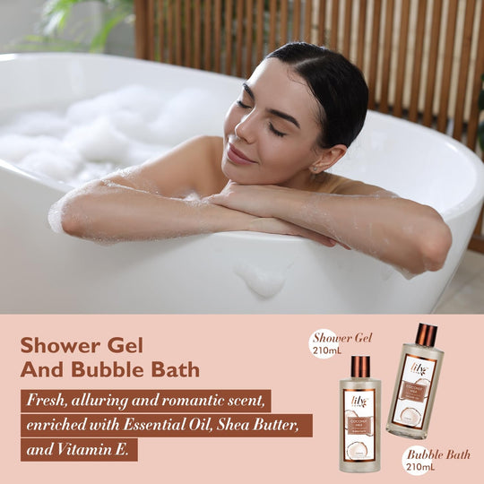 18Pcs Bath and Body Gift Basket Set for Women Mom - Coconut Vanilla Spa Gift Basket Luxury Bath & Body Set | Relaxing Self Care Pampering Gifts for Her, Birthday, Christmas, Mothers Day Gift Baskets - Absolute Discounts