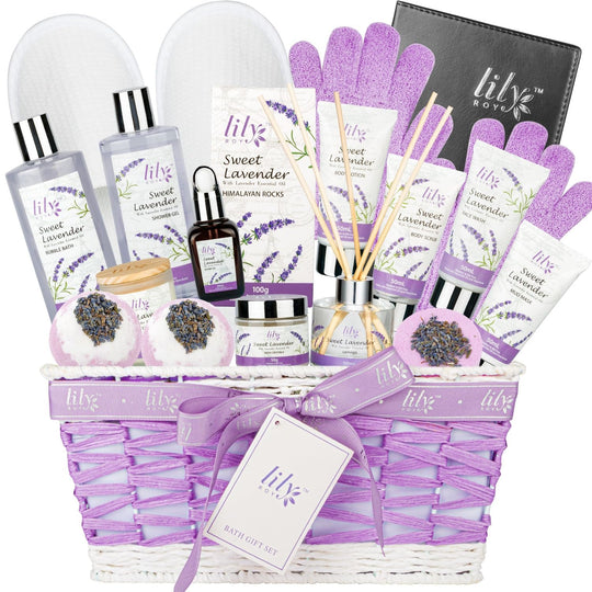 18Pcs Bath and Body Gift Basket Set for Women Mom - Coconut Vanilla Spa Gift Basket Luxury Bath & Body Set | Relaxing Self Care Pampering Gifts for Her, Birthday, Christmas, Mothers Day Gift Baskets - Absolute Discounts