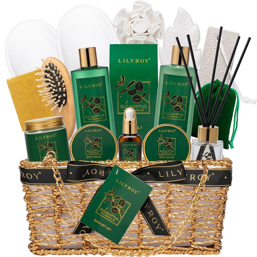 18Pcs Bath and Body Gift Basket Set for Women Mom - Coconut Vanilla Spa Gift Basket Luxury Bath & Body Set | Relaxing Self Care Pampering Gifts for Her, Birthday, Christmas, Mothers Day Gift Baskets - Absolute Discounts