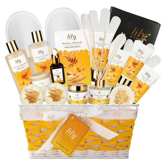 18Pcs Bath and Body Gift Basket Set for Women Mom - Coconut Vanilla Spa Gift Basket Luxury Bath & Body Set | Relaxing Self Care Pampering Gifts for Her, Birthday, Christmas, Mothers Day Gift Baskets - Absolute Discounts