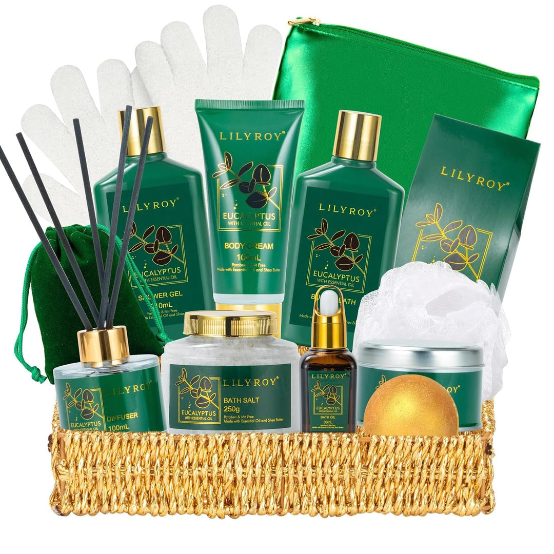 18Pcs Bath and Body Gift Basket Set for Women Mom - Coconut Vanilla Spa Gift Basket Luxury Bath & Body Set | Relaxing Self Care Pampering Gifts for Her, Birthday, Christmas, Mothers Day Gift Baskets - Absolute Discounts
