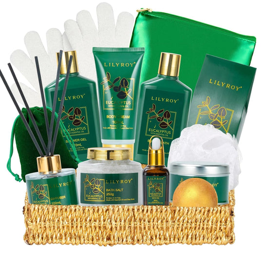 18Pcs Bath and Body Gift Basket Set for Women Mom - Coconut Vanilla Spa Gift Basket Luxury Bath & Body Set | Relaxing Self Care Pampering Gifts for Her, Birthday, Christmas, Mothers Day Gift Baskets - Absolute Discounts