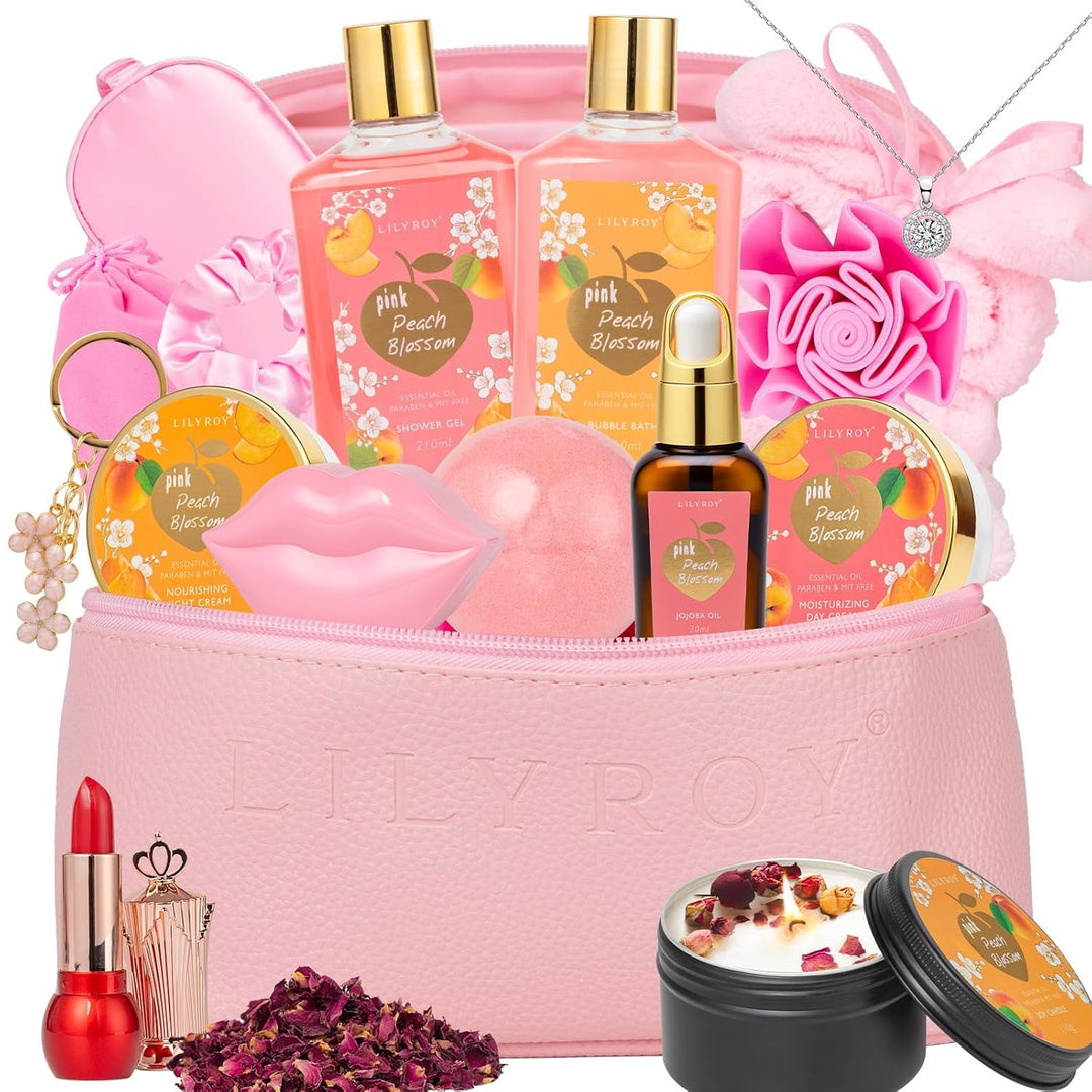 18Pcs Bath and Body Gift Basket Set for Women Mom - Coconut Vanilla Spa Gift Basket Luxury Bath & Body Set | Relaxing Self Care Pampering Gifts for Her, Birthday, Christmas, Mothers Day Gift Baskets - Absolute Discounts