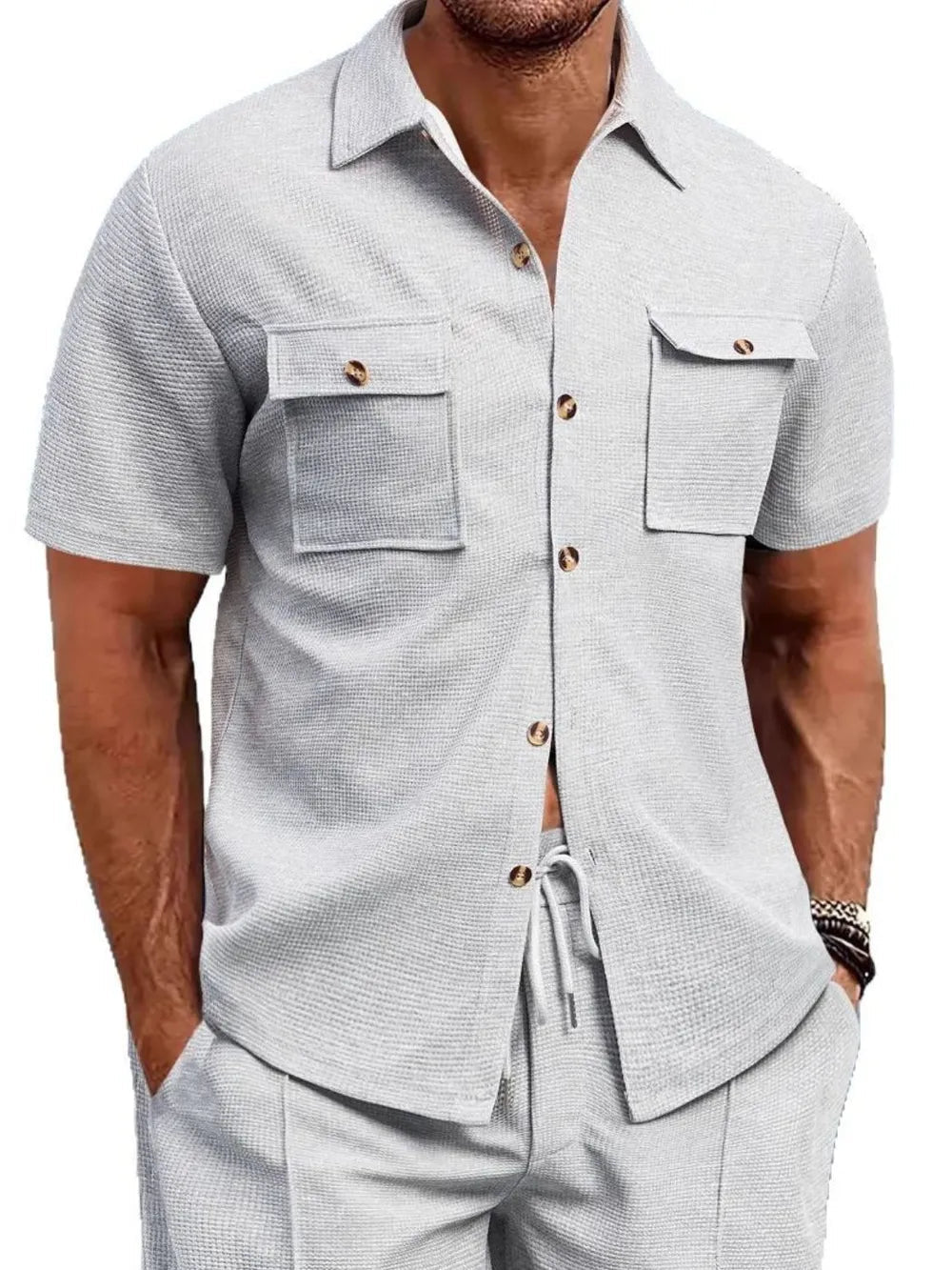 Men's Full Size Button Down Short Sleeve Shirt Plus Size - Absolute Discounts