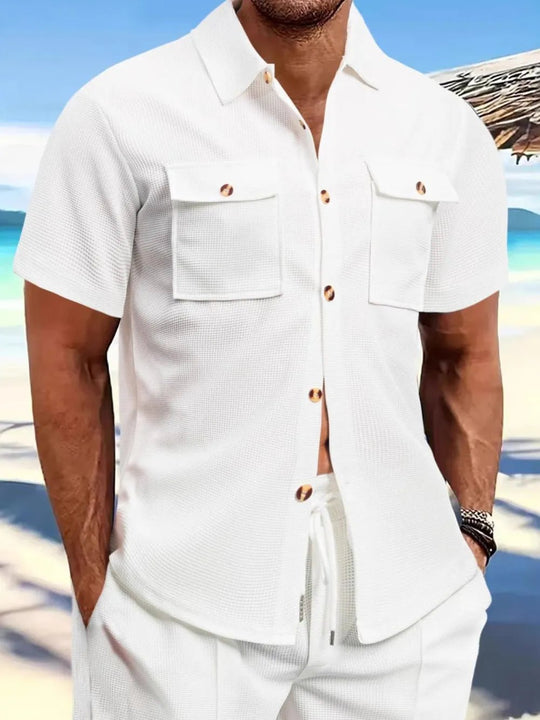 Men's Full Size Button Down Short Sleeve Shirt Plus Size - Absolute Discounts