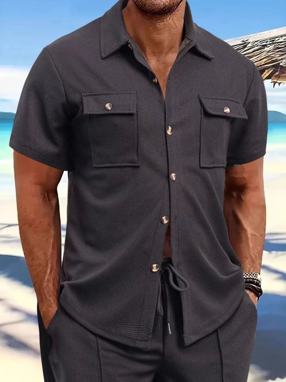 Men's Full Size Button Down Short Sleeve Shirt Plus Size - Absolute Discounts