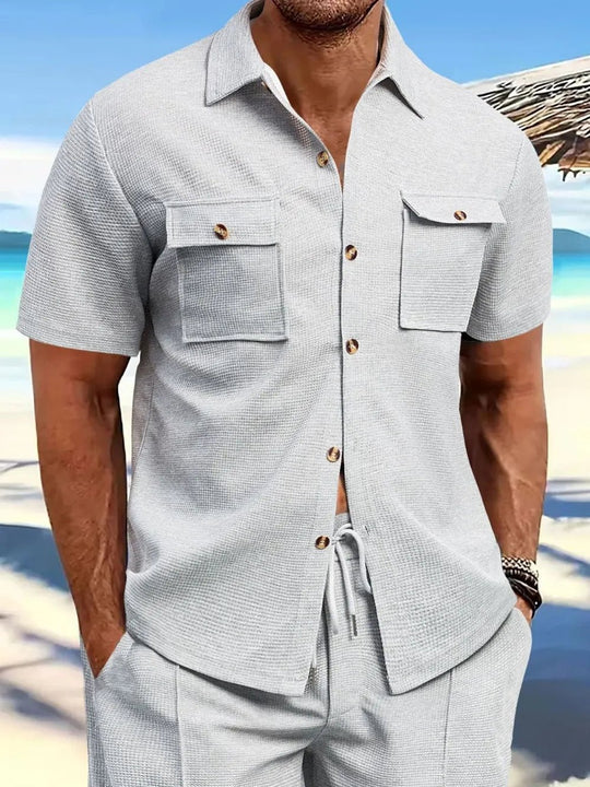 Men's Full Size Button Down Short Sleeve Shirt Plus Size - Absolute Discounts