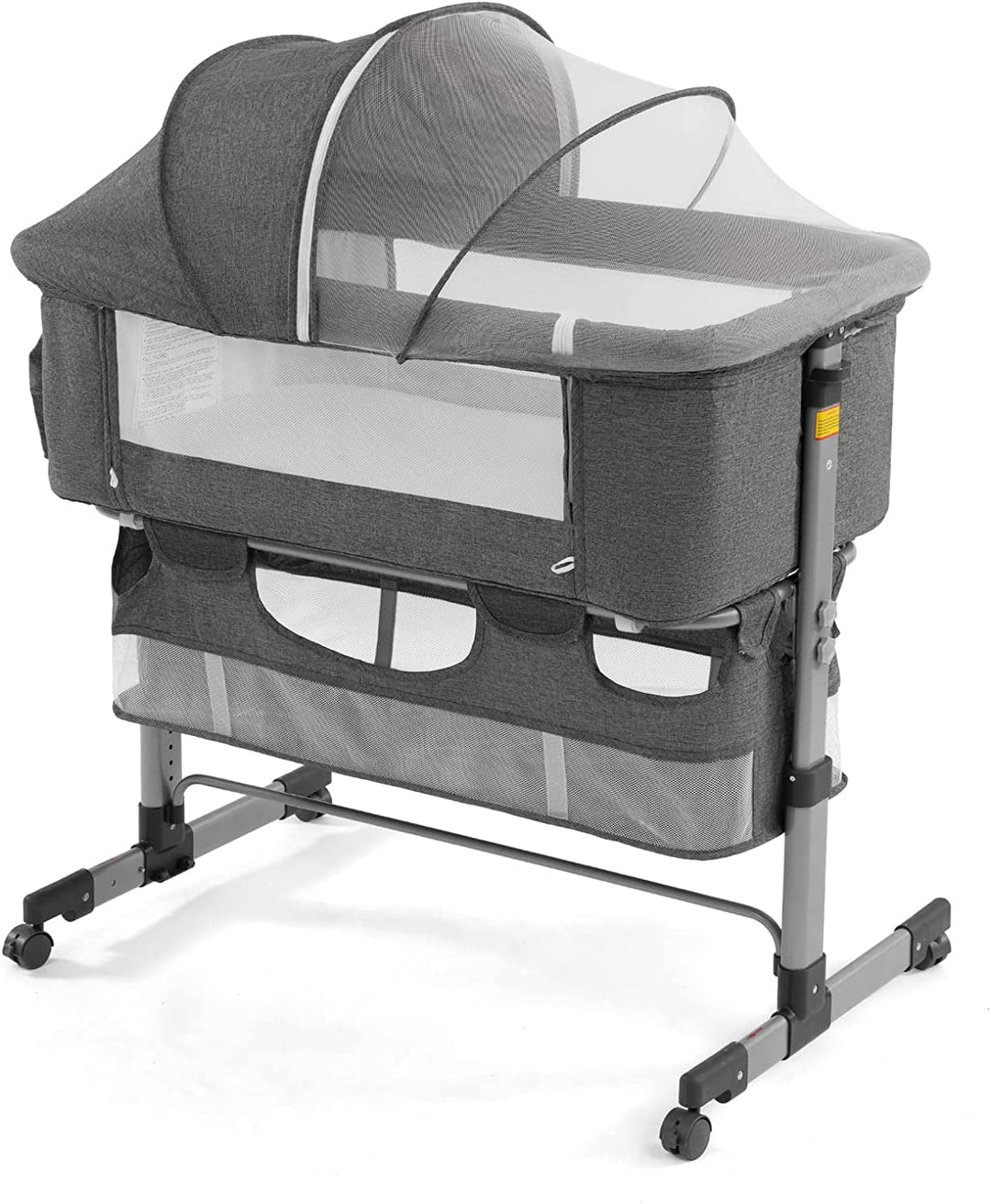 3In1 Bedside Crib for Girl or Boy, Bedside Sleeper for Baby Portable and Adjustable Crib with Mosquito Net for Newborn Baby,Deep Khaki - Absolute Discounts