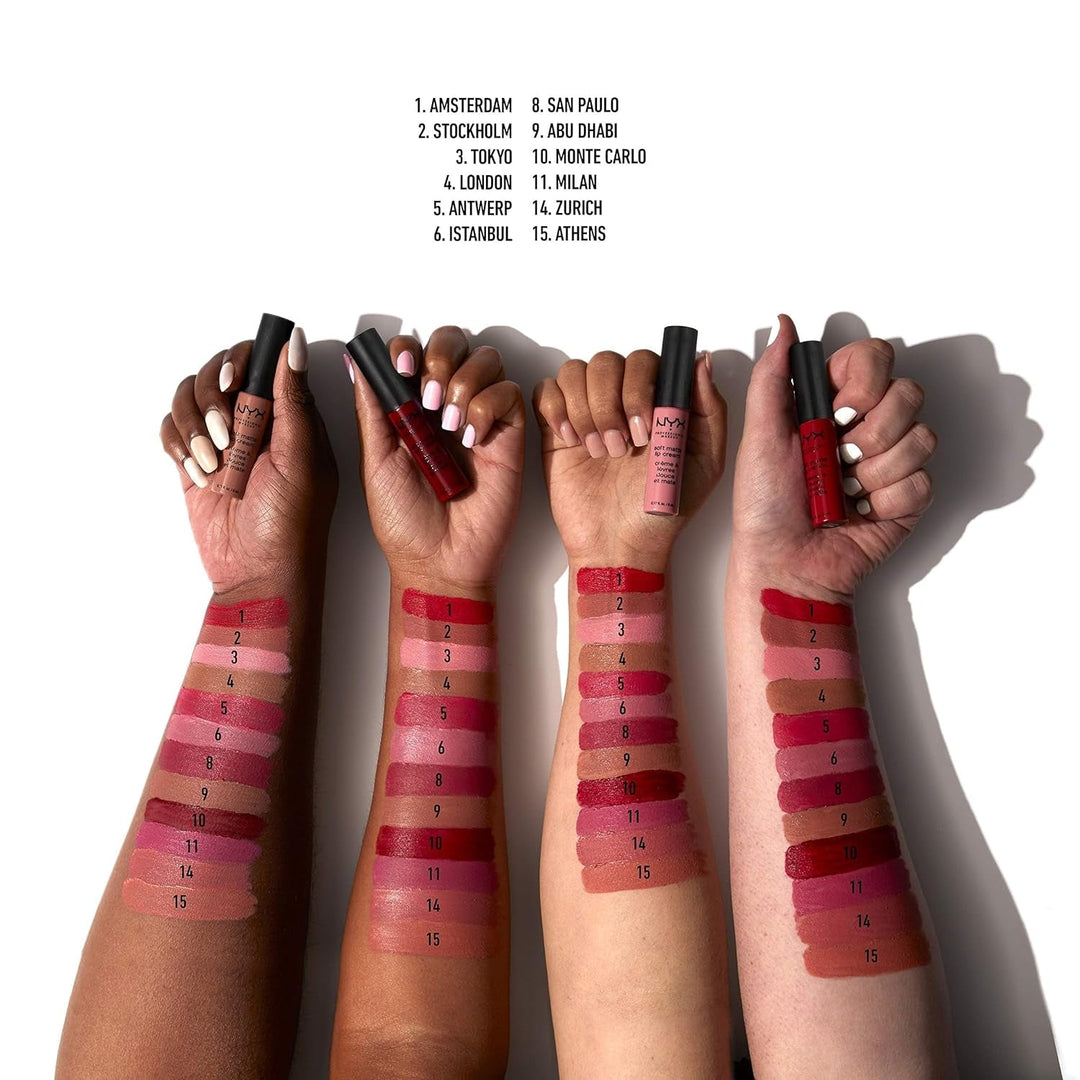 NYX PROFESSIONAL MAKEUP Soft Matte Lip Cream, Lightweight Liquid Lipstick - Abu Dhabi (Deep Rose - Beige) - Absolute Discounts