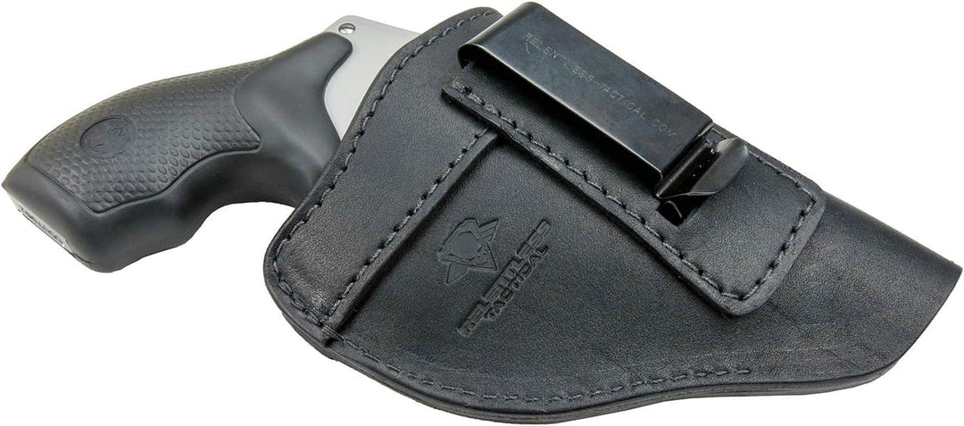 The Defender Leather IWB Holster - Fits Most J Frame Revolvers Incl. Ruger LCR, S&W 442/642, Taurus, Charter & Most .38 Special Revolvers - Made in USA - Absolute Discounts