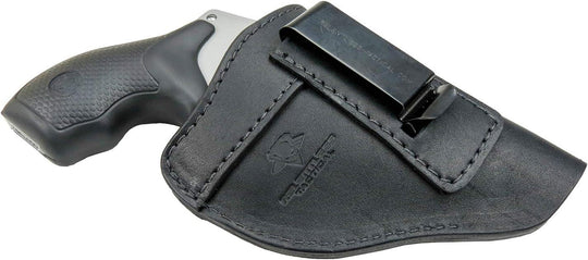 The Defender Leather IWB Holster - Fits Most J Frame Revolvers Incl. Ruger LCR, S&W 442/642, Taurus, Charter & Most .38 Special Revolvers - Made in USA - Absolute Discounts