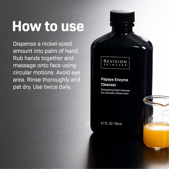 Revision Skincare Papaya Enzyme Cleanser, Energizing Facial Cleanser with Salicylic Acid, Soothing and Exfoliating - Absolute Discounts