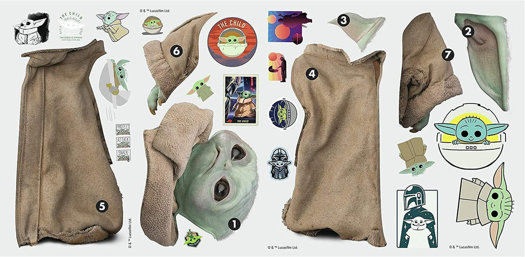 Roommates Star Wars: the Mandalorian Grogu Peel and Stick Wall Decals by Roommates, RMK4477SCS - Absolute Discounts