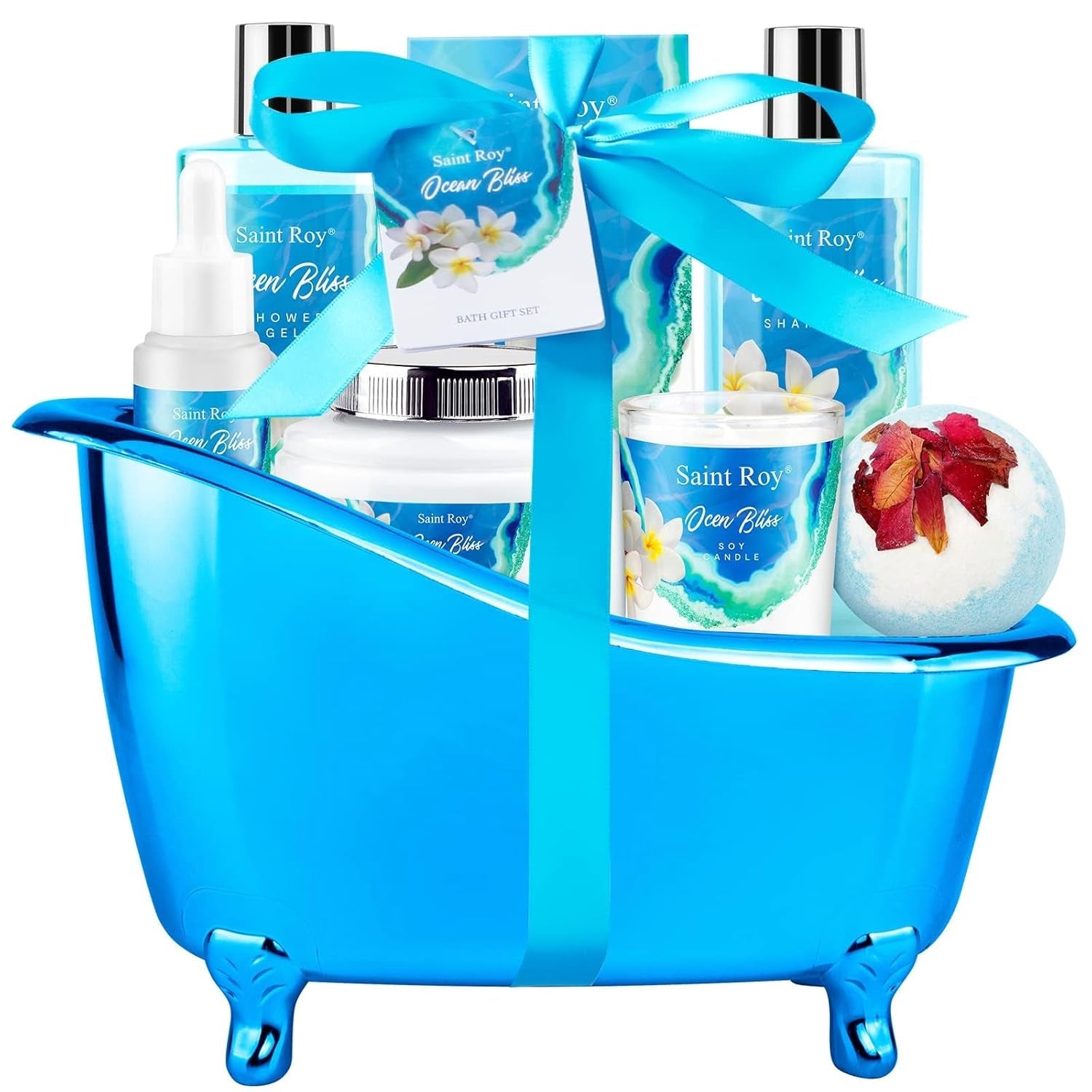 Fathers Day Gifts for Men for Dad Spa Kit Gifts for Her or Him Birthday Gifts for Women, Luxury Home Spa Kit, 8Pcs Bath Gift Set Ocean & Vanilla, Gift Baskets for Women Unique Mother'S Day Gifts - Absolute Discounts