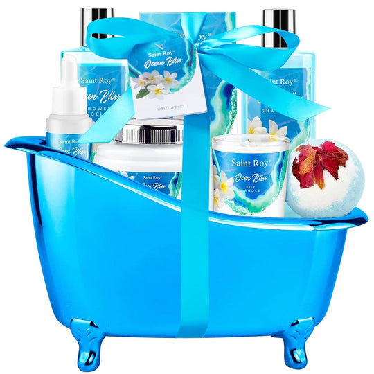 Fathers Day Gifts for Men for Dad Spa Kit Gifts for Her or Him Birthday Gifts for Women, Luxury Home Spa Kit, 8Pcs Bath Gift Set Ocean & Vanilla, Gift Baskets for Women Unique Mother'S Day Gifts - Absolute Discounts