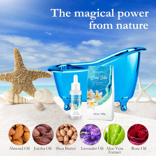 Fathers Day Gifts for Men for Dad Spa Kit Gifts for Her or Him Birthday Gifts for Women, Luxury Home Spa Kit, 8Pcs Bath Gift Set Ocean & Vanilla, Gift Baskets for Women Unique Mother'S Day Gifts - Absolute Discounts