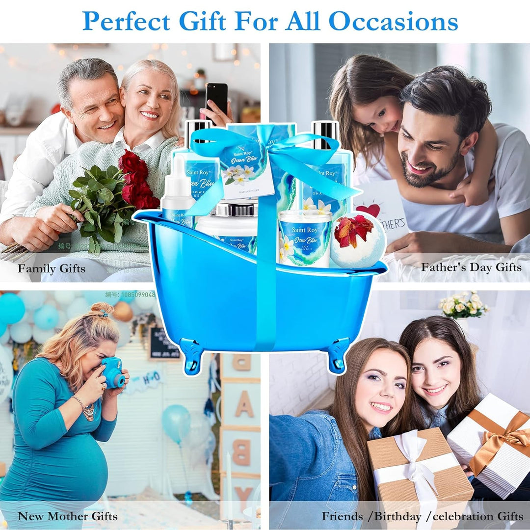 Fathers Day Gifts for Men for Dad Spa Kit Gifts for Her or Him Birthday Gifts for Women, Luxury Home Spa Kit, 8Pcs Bath Gift Set Ocean & Vanilla, Gift Baskets for Women Unique Mother'S Day Gifts - Absolute Discounts