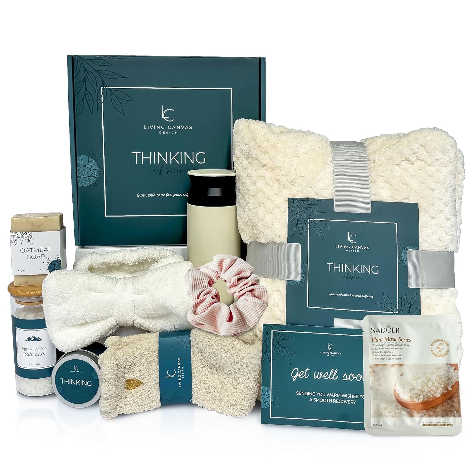 Self Care Gifts for Women 11 Piece, Womens Get Well Gifts for Mom Girlfriend Wife Daughter, Women’S Spa Gifts Baskets with Bath Salts, Oatmeal Soap, Blanket, Encouraging Inspirational Gift Basket - Absolute Discounts