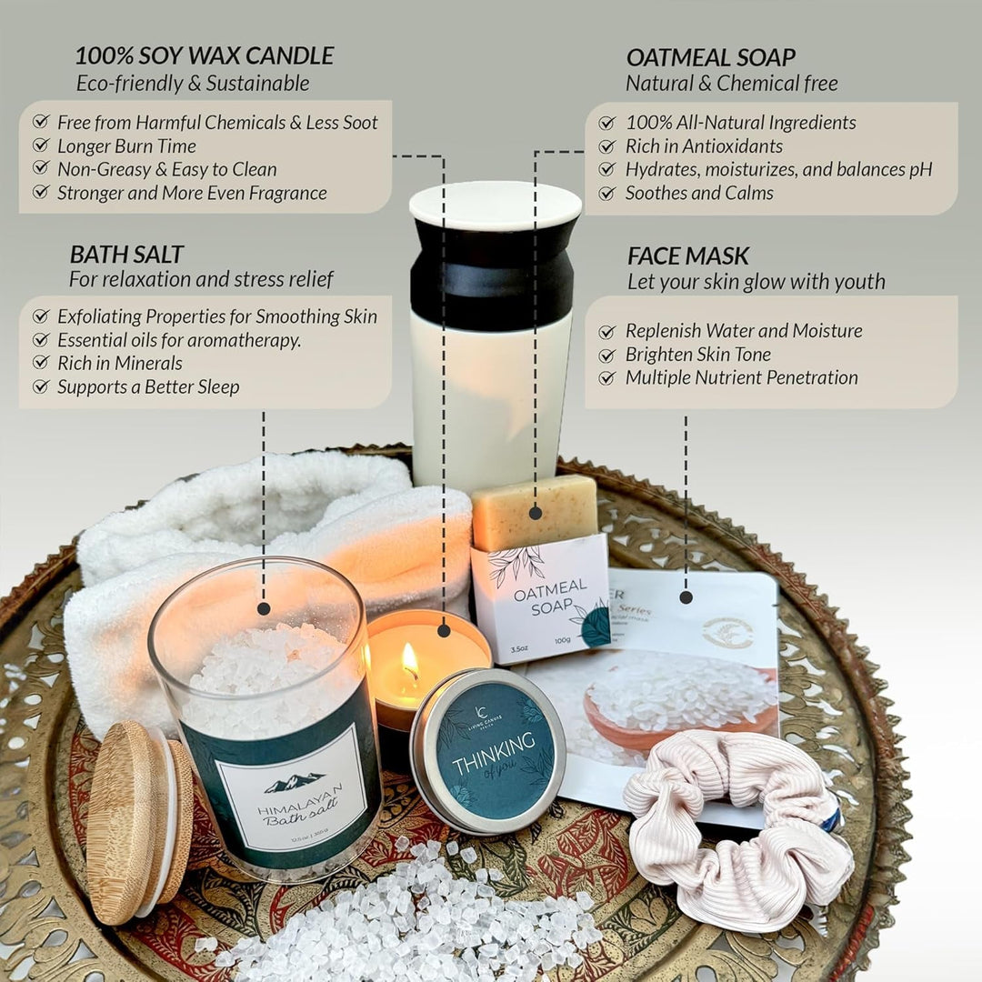 Self Care Gifts for Women 11 Piece, Womens Get Well Gifts for Mom Girlfriend Wife Daughter, Women’S Spa Gifts Baskets with Bath Salts, Oatmeal Soap, Blanket, Encouraging Inspirational Gift Basket - Absolute Discounts