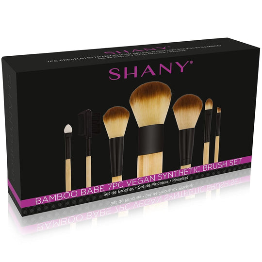 SHANY Bamboo Makeup Brush Set - Vegan Professional Makeup Brushes with Premium Synthetic Hair & Cotton Pouch for Easy Brush Storage - 7Pc - Absolute Discounts