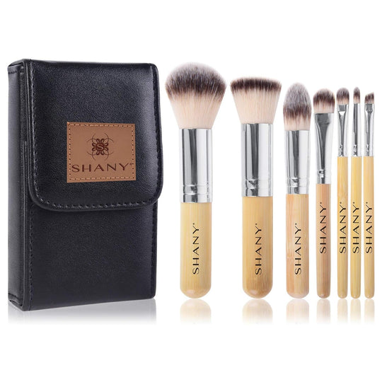 SHANY Bamboo Makeup Brush Set - Vegan Professional Makeup Brushes with Premium Synthetic Hair & Cotton Pouch for Easy Brush Storage - 7Pc - Absolute Discounts