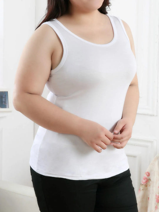 Solid Color Scoop Neck Tank Top - Absolute Discounts