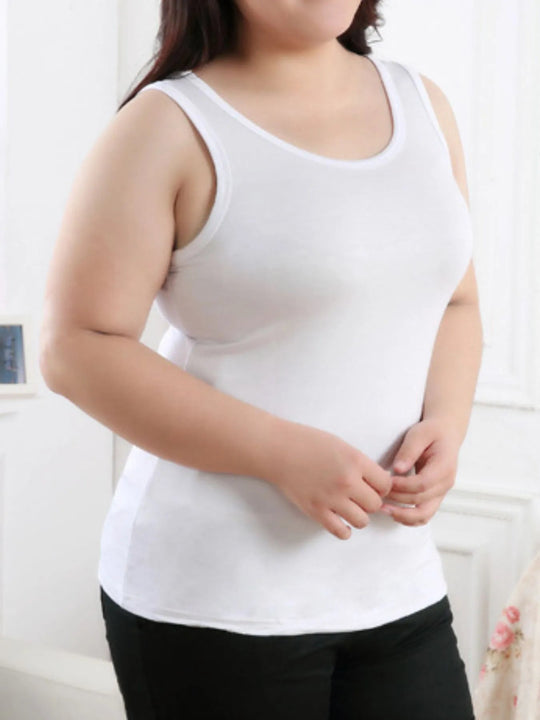 Solid Color Scoop Neck Tank Top - Absolute Discounts