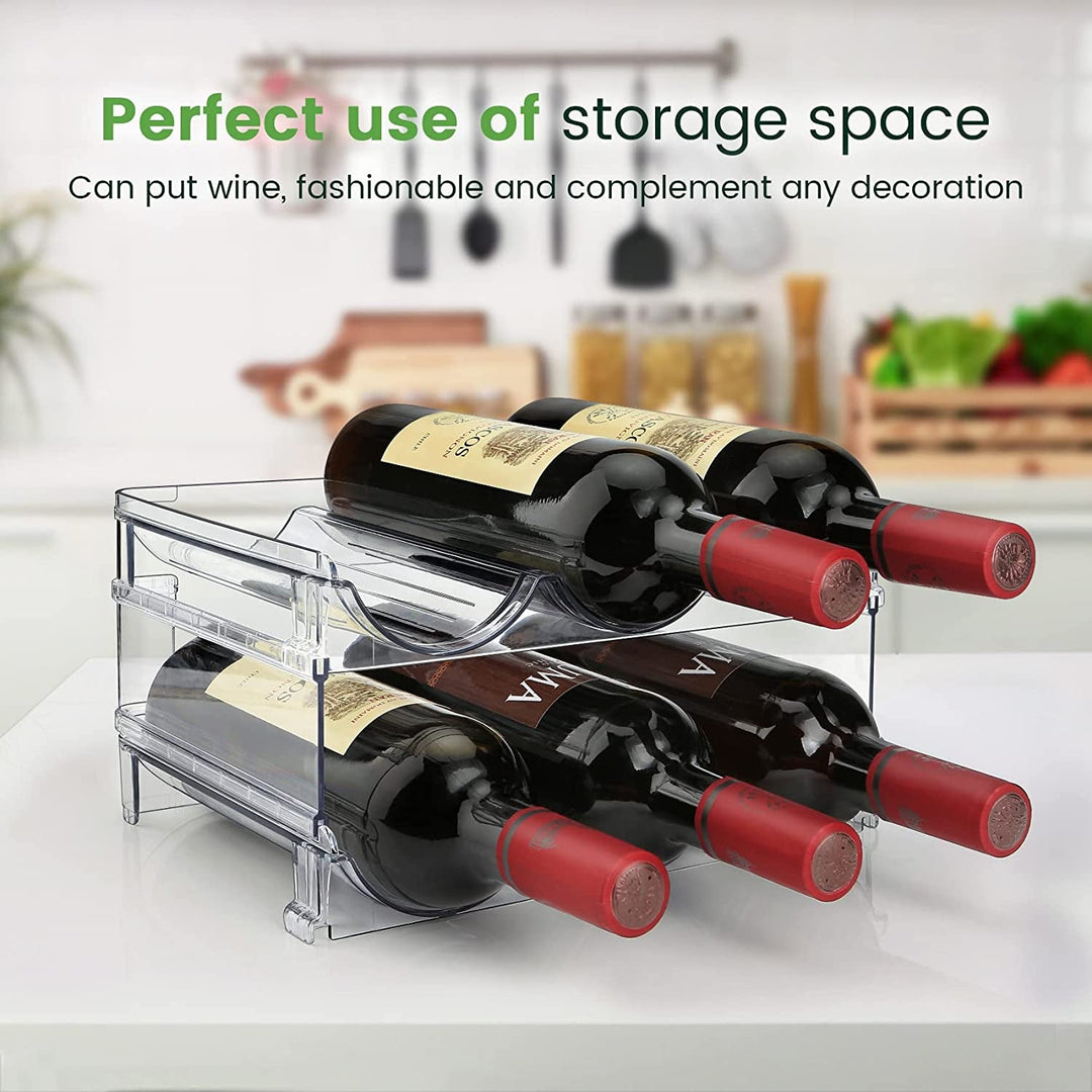 Water Bottle Organizer for Cabinet, Water Bottle Storage Organizer, 2 Packs Water Bottle Storage Rack, Water Bottle Holder for Cabinet, Stackable Water Bottle Storage Rack - Absolute Discounts