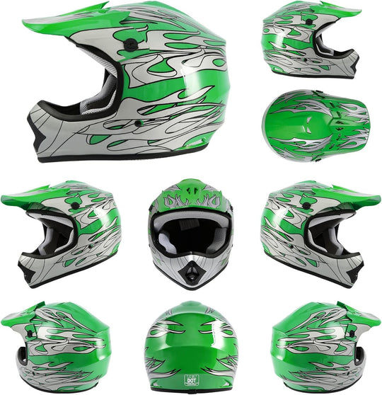 TCMT Youth Kids Helmet Motocross ATV Dirtbike BMX MX Offroad Full Face Motorcycle Helmet Gloves Goggles Dot Approved - Absolute Discounts