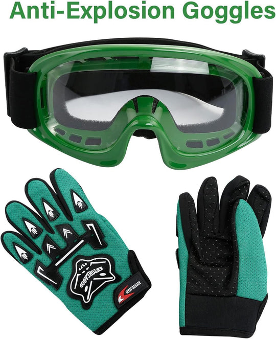 TCMT Youth Kids Helmet Motocross ATV Dirtbike BMX MX Offroad Full Face Motorcycle Helmet Gloves Goggles Dot Approved - Absolute Discounts