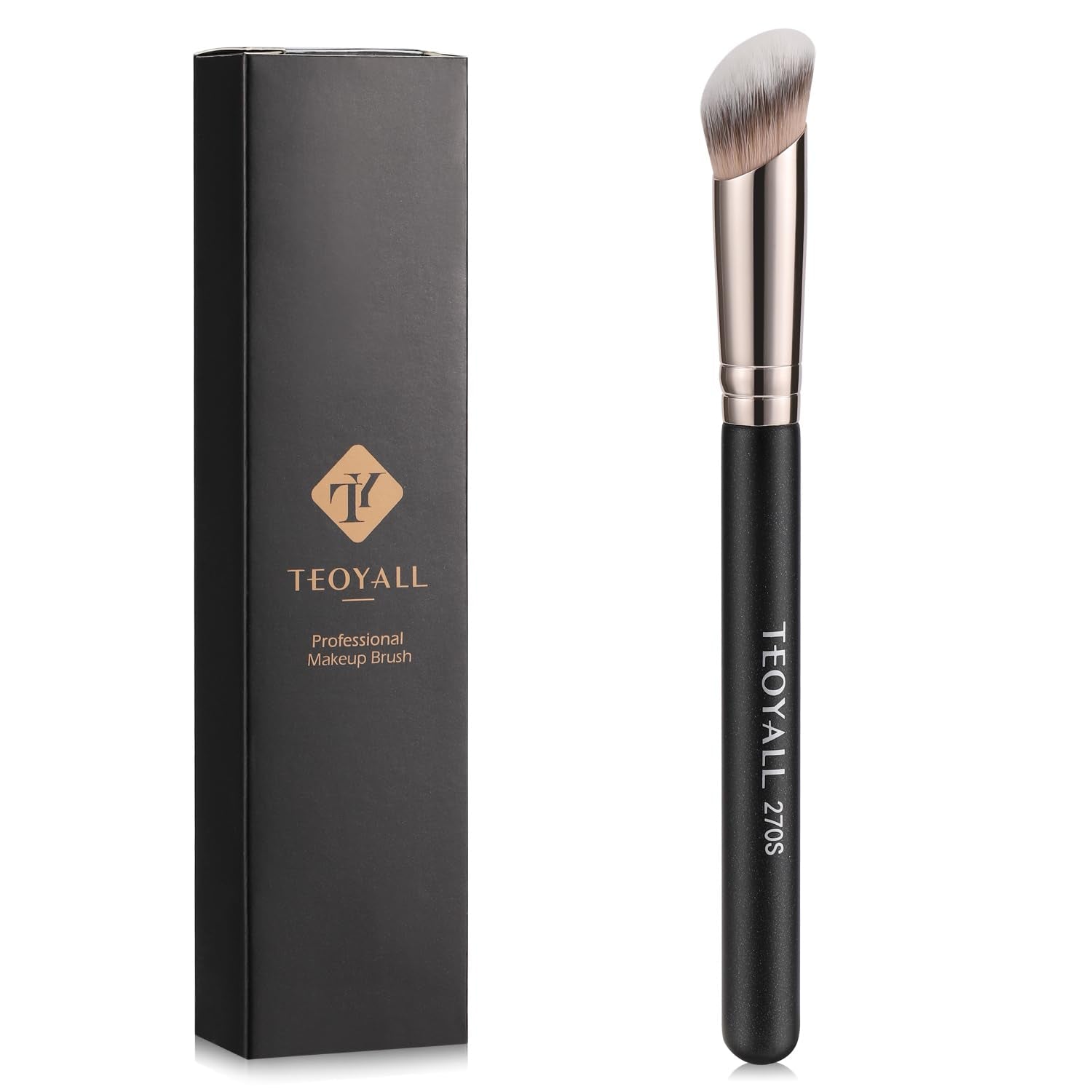 TEOYALL under Eye Concealer Brush, Angled Contour Brush Synthetic Kabuki Brush for Concealing Blending Setting Buffing with Liquid, Cream and Powder Cosmetic (270S) - Absolute Discounts
