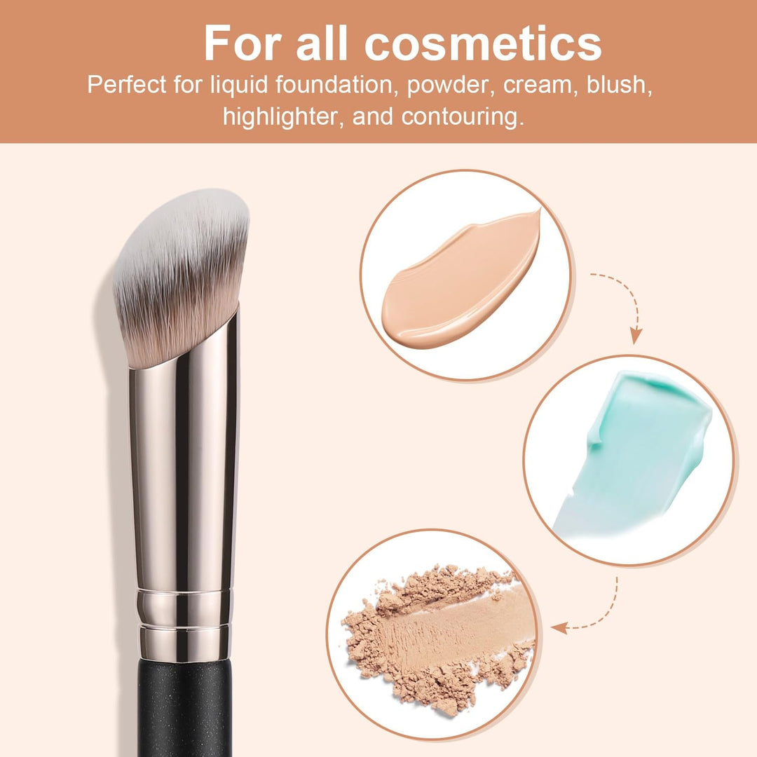 TEOYALL under Eye Concealer Brush, Angled Contour Brush Synthetic Kabuki Brush for Concealing Blending Setting Buffing with Liquid, Cream and Powder Cosmetic (270S) - Absolute Discounts
