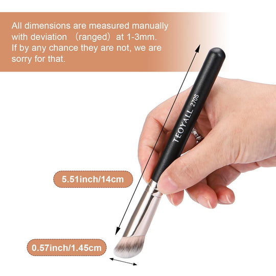 TEOYALL under Eye Concealer Brush, Angled Contour Brush Synthetic Kabuki Brush for Concealing Blending Setting Buffing with Liquid, Cream and Powder Cosmetic (270S) - Absolute Discounts