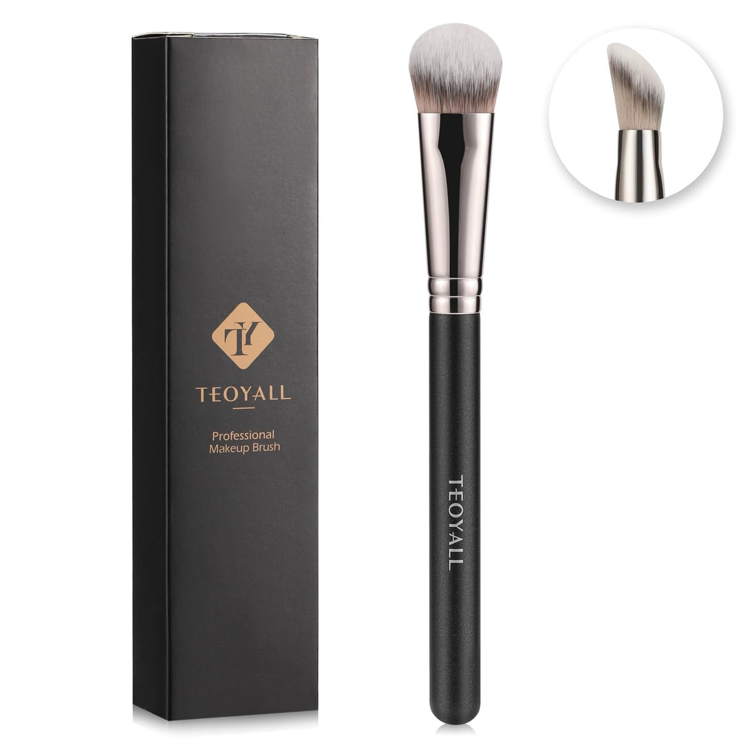 TEOYALL under Eye Concealer Brush, Angled Contour Brush Synthetic Kabuki Brush for Concealing Blending Setting Buffing with Liquid, Cream and Powder Cosmetic (270S) - Absolute Discounts