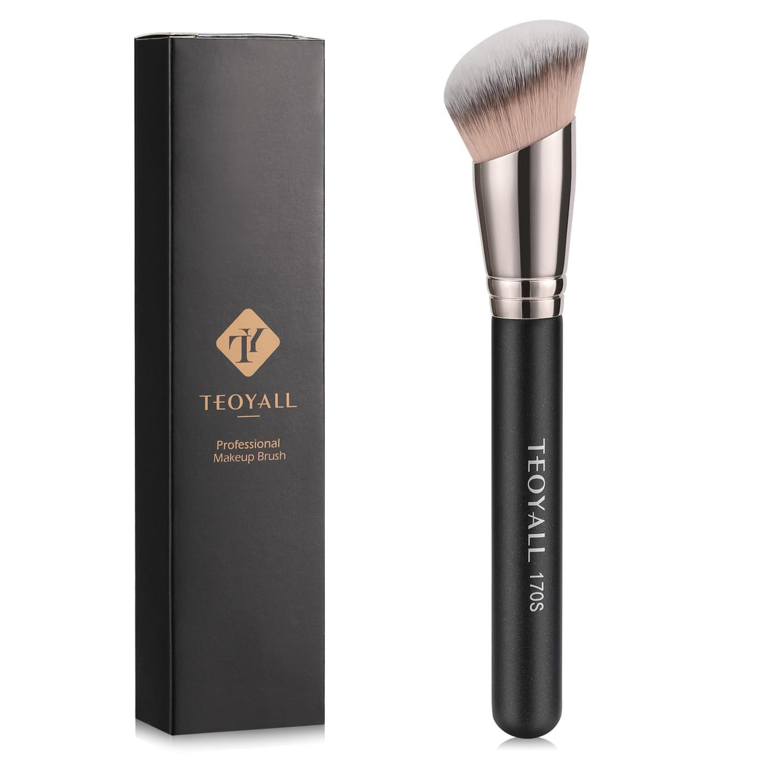 TEOYALL under Eye Concealer Brush, Angled Contour Brush Synthetic Kabuki Brush for Concealing Blending Setting Buffing with Liquid, Cream and Powder Cosmetic (270S) - Absolute Discounts